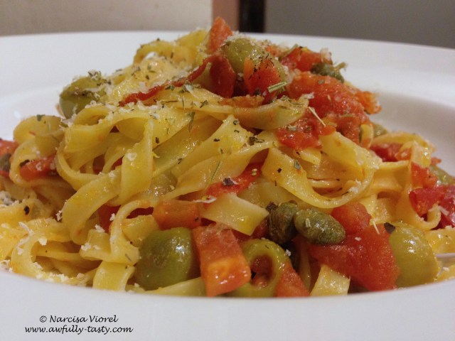 tagliatelle cu capere si masline